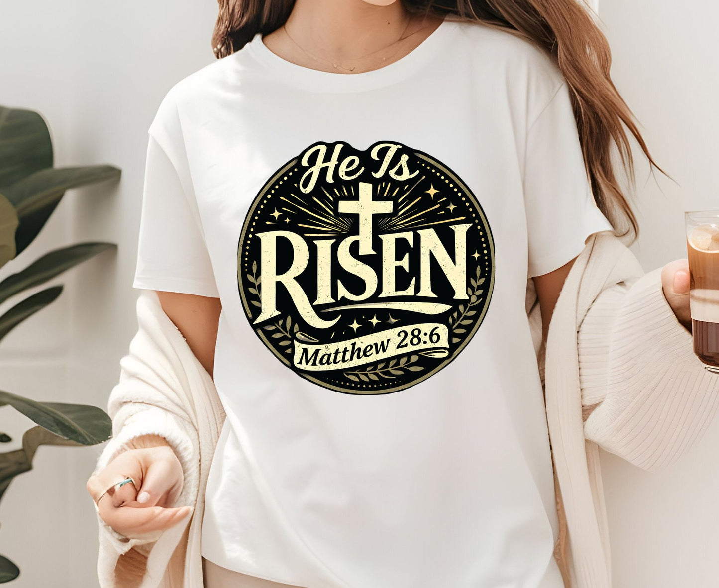 He Is Risen T Shirt Matthew 28:6 Christian Easter Shirt Religious Jesus Tee Faith Gift Sunday School Outfit Adult Youth Toddler Baby Shirt