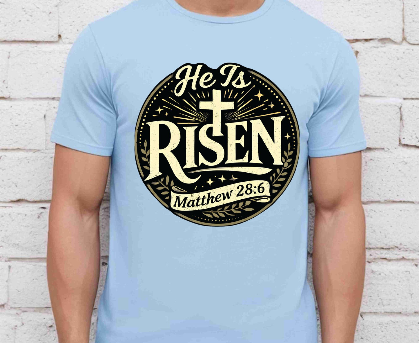 He Is Risen T Shirt Matthew 28:6 Christian Easter Shirt Religious Jesus Tee Faith Gift Sunday School Outfit Adult Youth Toddler Baby Shirt