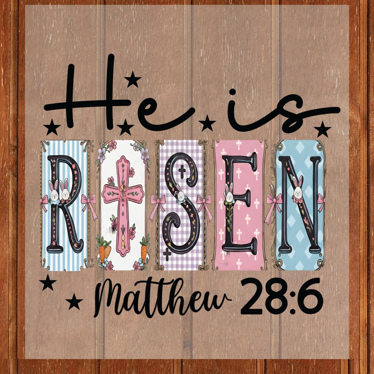 He is Risen Christian Easter DTF Transfer ready to Press Easter Day Heat Transfer for Shirts Bible Verse UV Sticker Prints