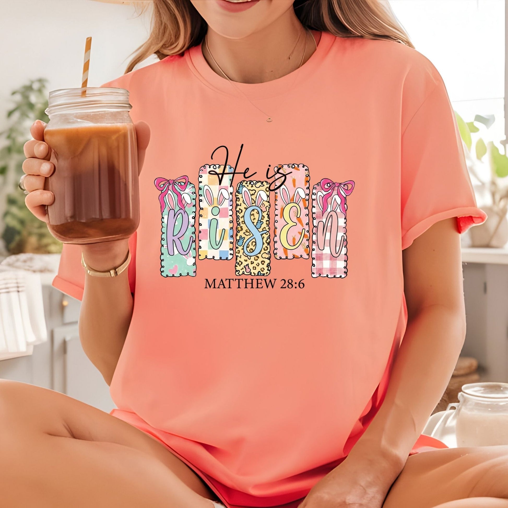 He is Risen Christian Easter DTF Transfer ready to Press Resurrection Sunday Heat Transfer for Shirts Bible Verse UV Sticker Prints