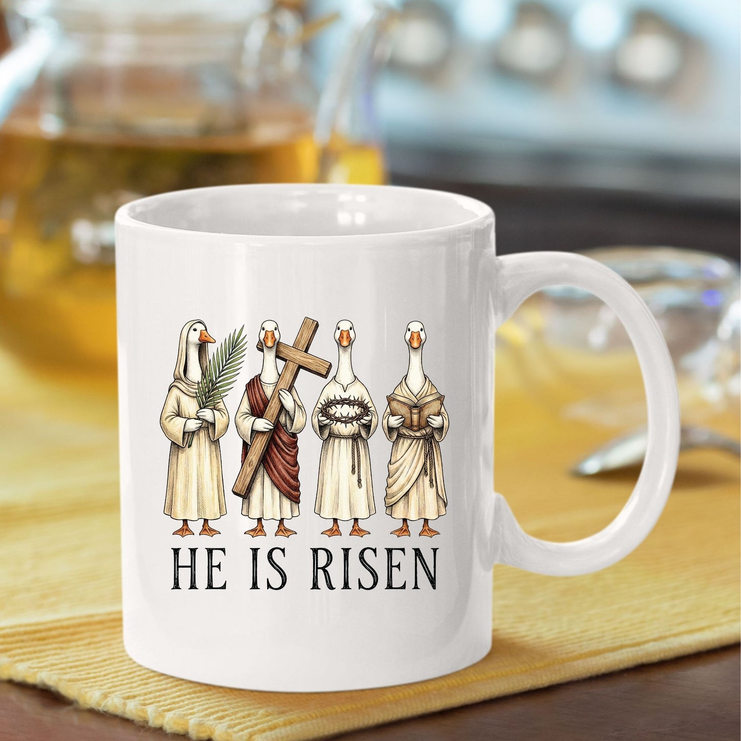 He is Risen Christian Easter Goose DTF Transfer Ready to Press