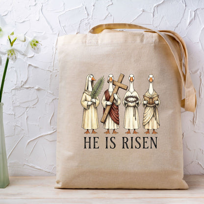 He is Risen Christian Easter Goose DTF Transfer Ready to Press