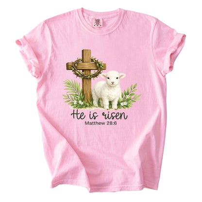 He is Risen Comfort Colors T Shirt Bible Verse Christian Easter Tees Jesus Faith Apparel Tank Top Religious Long Sleeve