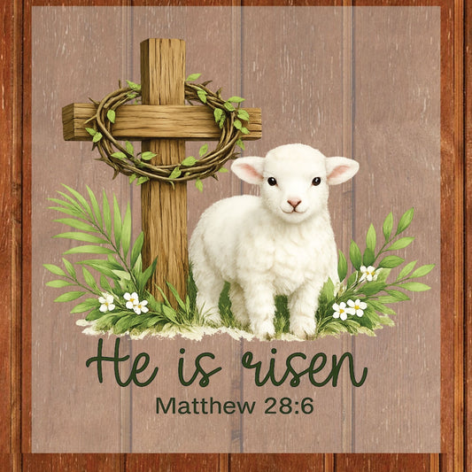 He is Risen DTF Transfer Ready to Press Christian Easter Religious Apparel Heat Transfer for Shirts Bible Verse UV Sticker Prints