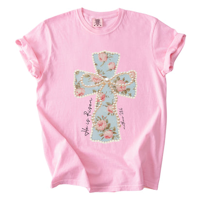 He is Risen Easter Comfort Colors T Shirt Christian Gospel Message Tees Jesus Faith Apparel Tank Top Religious Long Sleeve Gifts