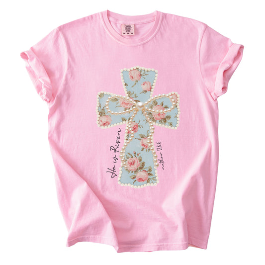 He is Risen Easter Comfort Colors T Shirt Christian Gospel Message Tees Jesus Faith Apparel Tank Top Religious Long Sleeve Gifts
