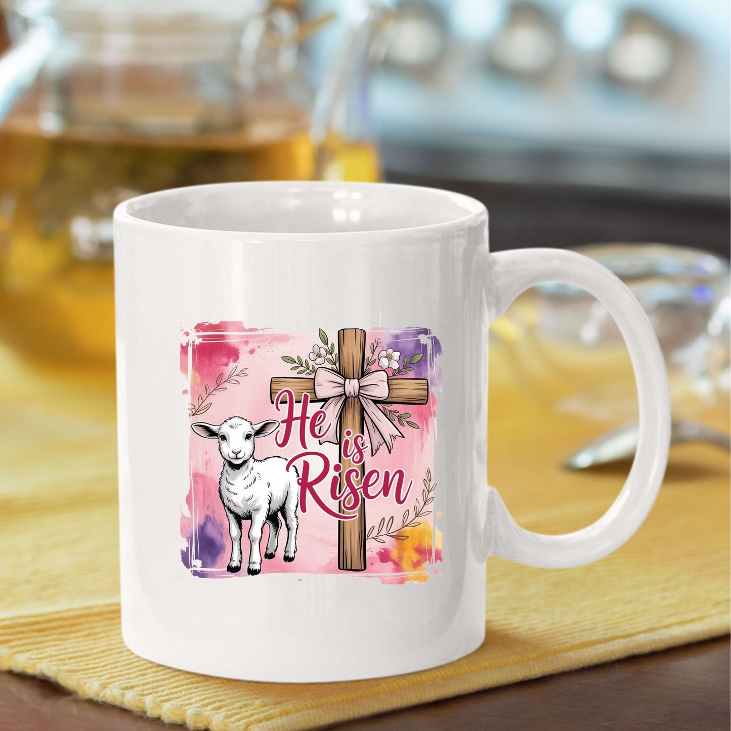 He is Risen Easter Cross DTF Transfer ready to Press