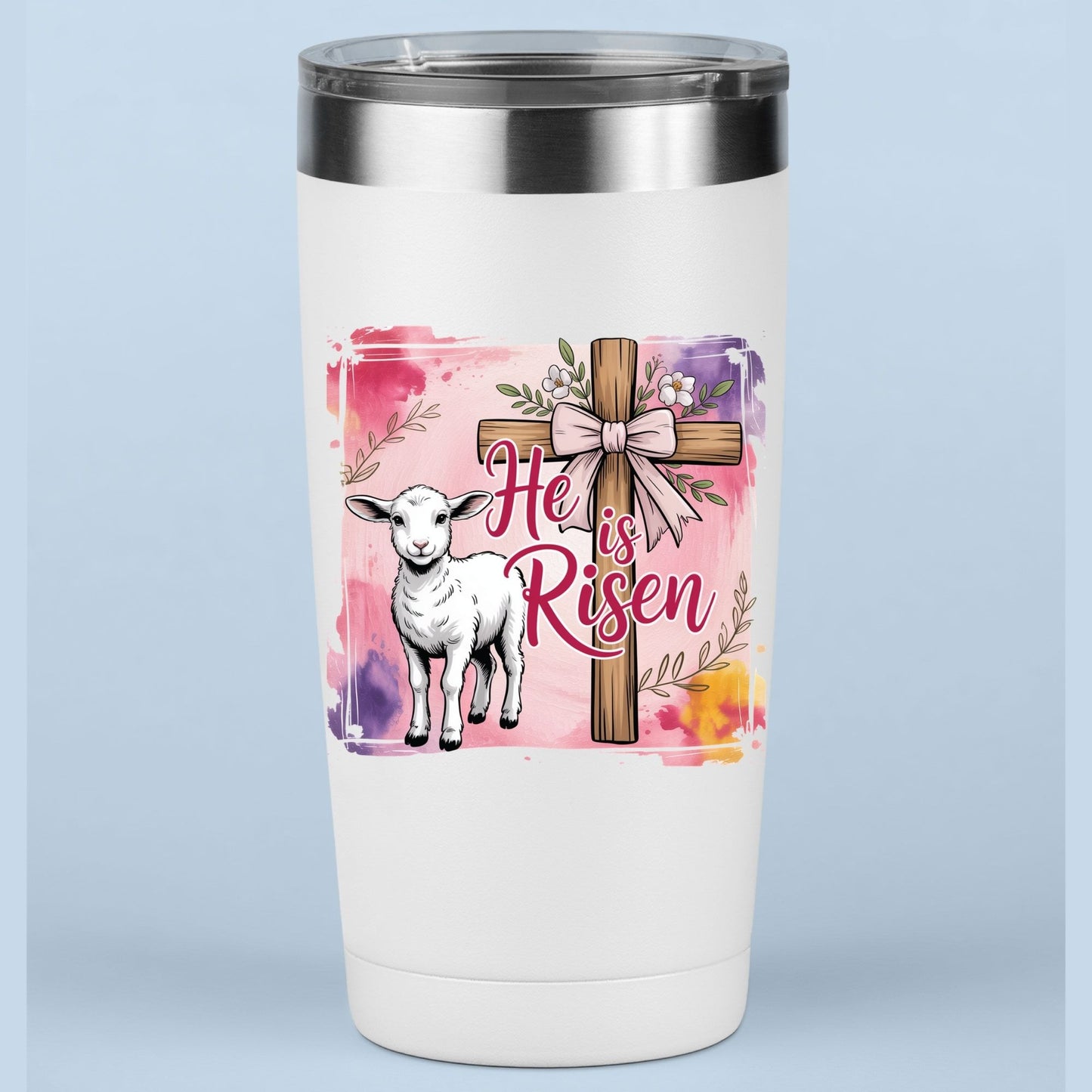 He is Risen Easter Cross DTF Transfer ready to Press