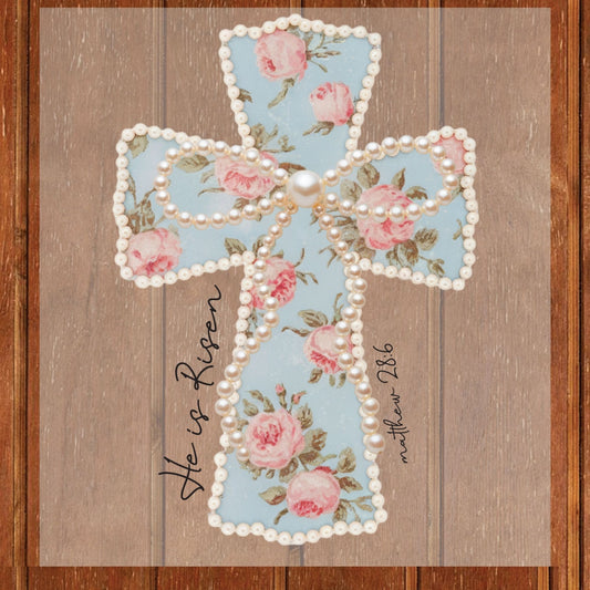 He is Risen Easter DTF Transfer Ready to Press Christian Faith Heat Transfer for Shirts Bible Verse UV Sticker Prints