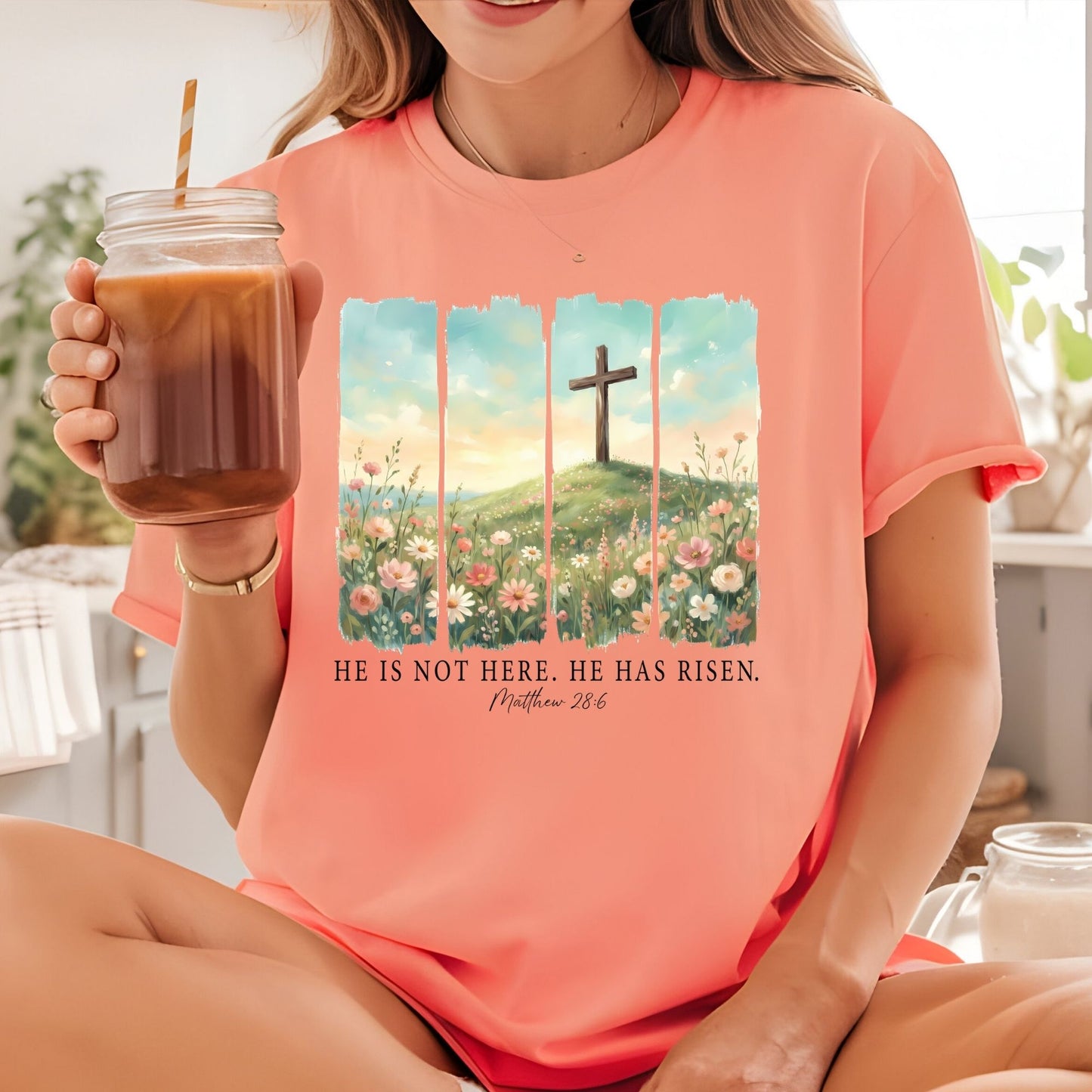 He is Risen Easter DTF Transfer ready to Press Christian Resurrection Sunday Heat Transfer for Shirts Bible Verse UV Sticker Prints