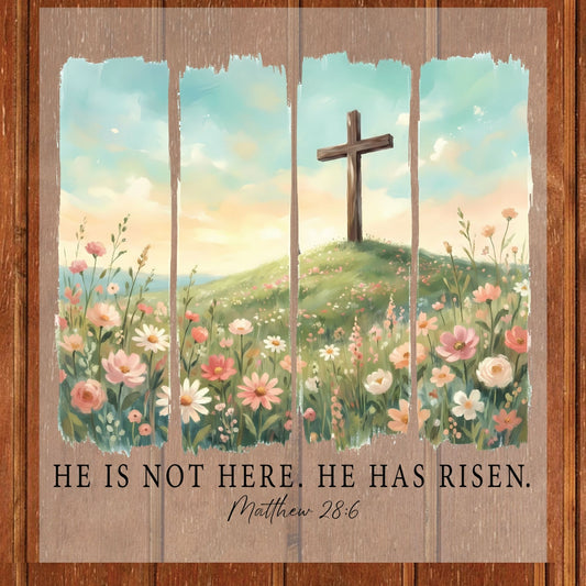 He is Risen Easter DTF Transfer ready to Press Christian Resurrection Sunday Heat Transfer for Shirts Bible Verse UV Sticker Prints