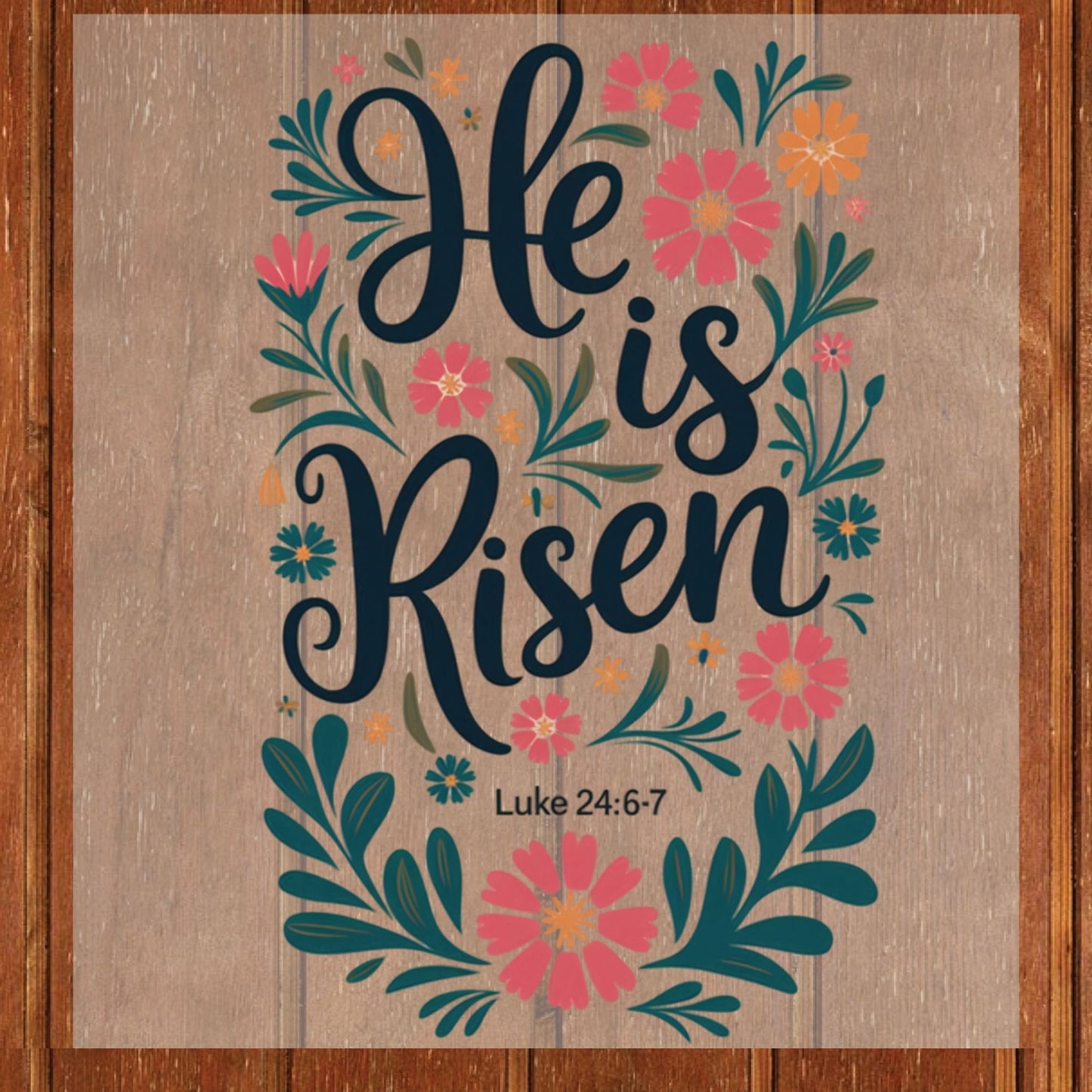 He is Risen Floral DTF Transfer ready to Press Christian Easter Heat Transfer for Shirts Bible Verse UV Sticker Prints