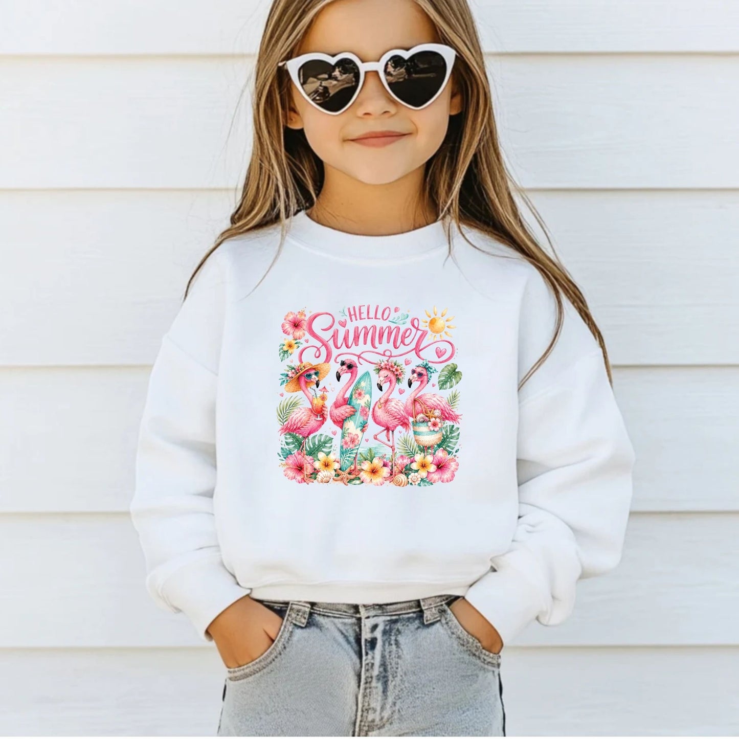 Hello Summer Flamingos DTF Transfer Ready to Press Tropical Beach UV DTF Sticker Flamingo Lover Heat Transfer for Shirts