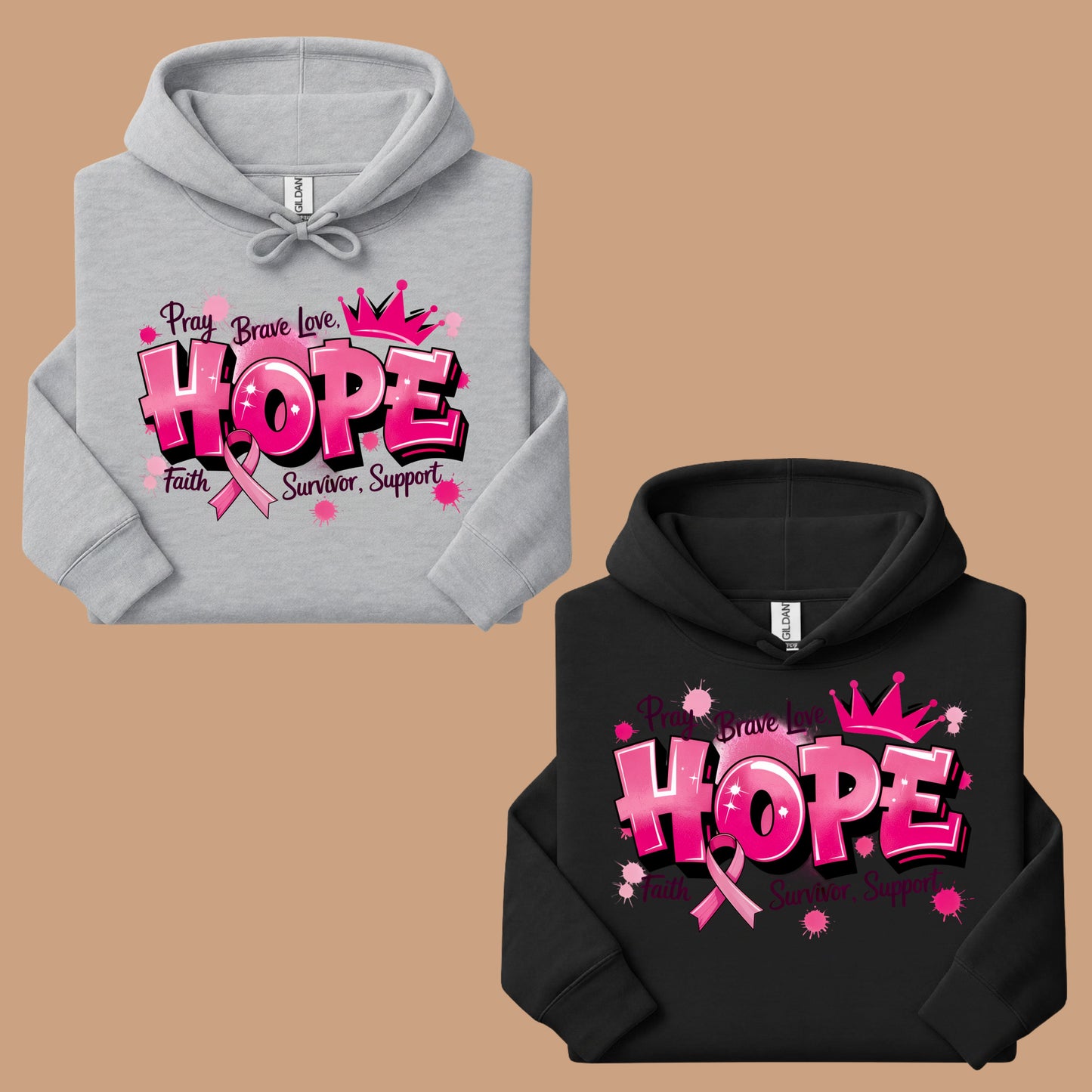 Breast Cancer Hope Pink Ribbon T-Shirt, Survivor Awareness Support Comfort Color Tee