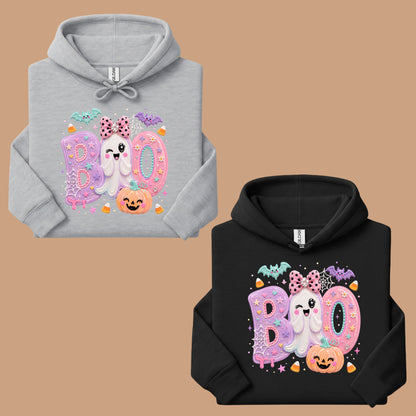 Pastel Cute Ghost Halloween Boo T-Shirt, Pink Purple Bow Pumpkin Candy Corn Girls Tee