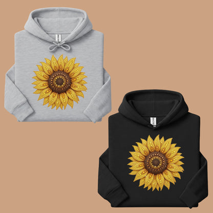 Sunflower Yellow Beaded Floral T-Shirt, Summer Fall Flower Tee