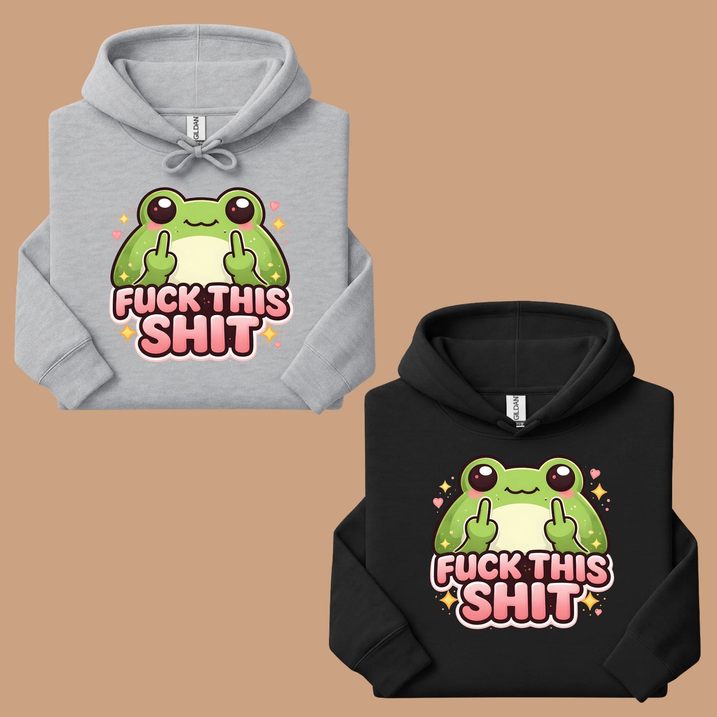 Fck This Shit Frog Sarcastic T-Shirt, Middle Finger Green Toad Sparkles Tee Sweatshirt
