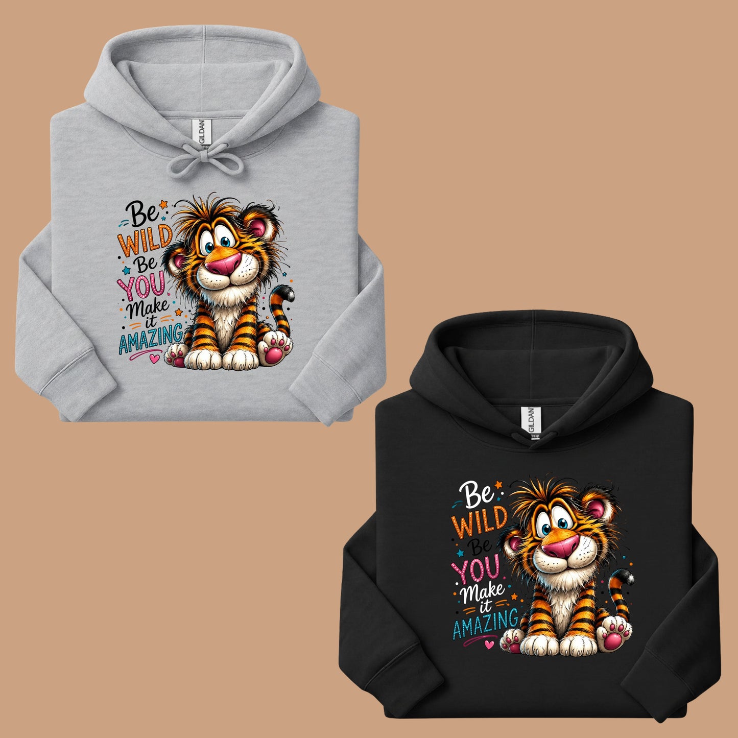 Be Wild Be You Tiger Baby T-Shirt, Cute Inspirational Kids Tee