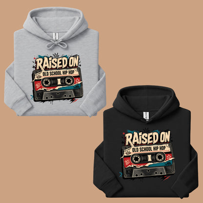 Vintage Cassette Tape Raised on Old School T-Shirt, Hip Hop Retro Music Graffiti Crown Tee
