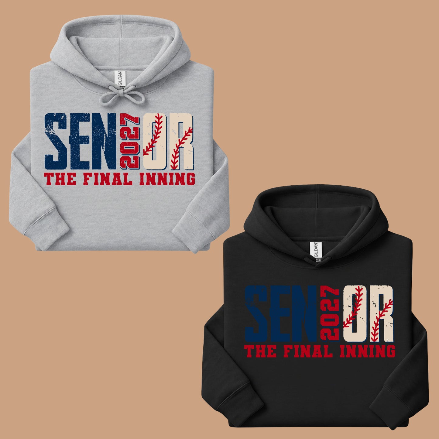 Senior Baseball 2027 The Final Inning T-Shirt, Class of 2027 Distressed Stitches Graduation Tee
