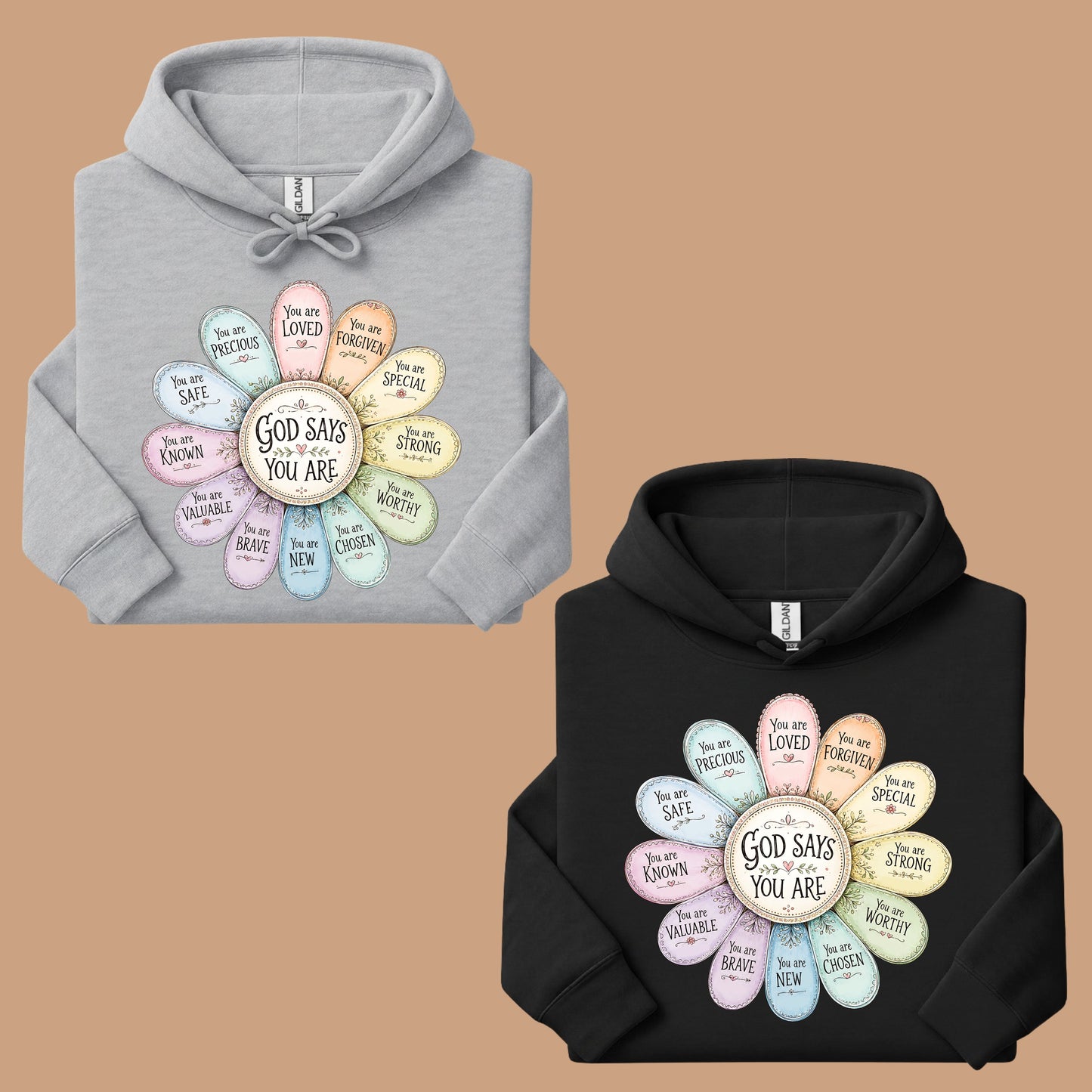 God Says You Are a Flower Christian Faith T-Shirt, Affirmation Petals Religious Quote Tee