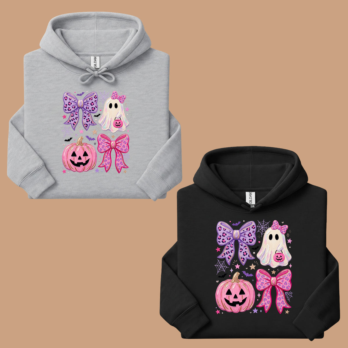 Coquette Halloween Ghost Pink Pumpkin Leopard Bow T-Shirt, Spooky Cute Tee