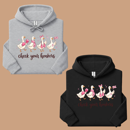Check Your Honkers Ducks Breast Cancer Awareness T-Shirt, Pink Ribbon Boxing Gloves Geese Tee