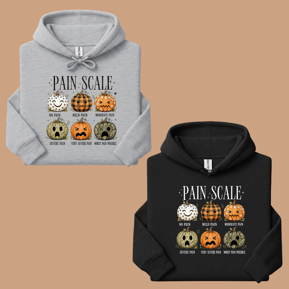 Funny Fall Pumpkin Pain Scale Nurse T-Shirt, Halloween Medical Humor Tee