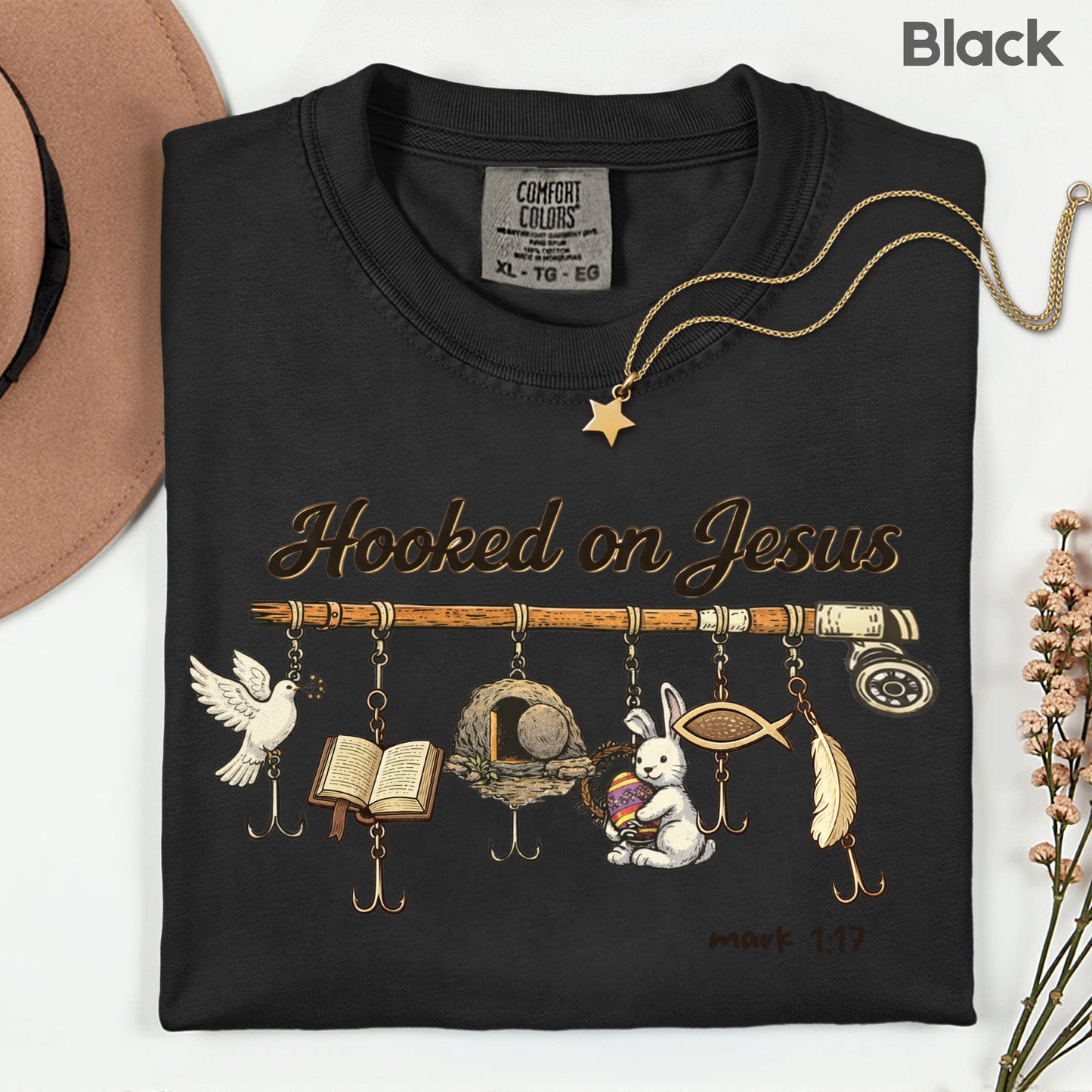 Hooked on Jesus Comfort Colors T Shirt