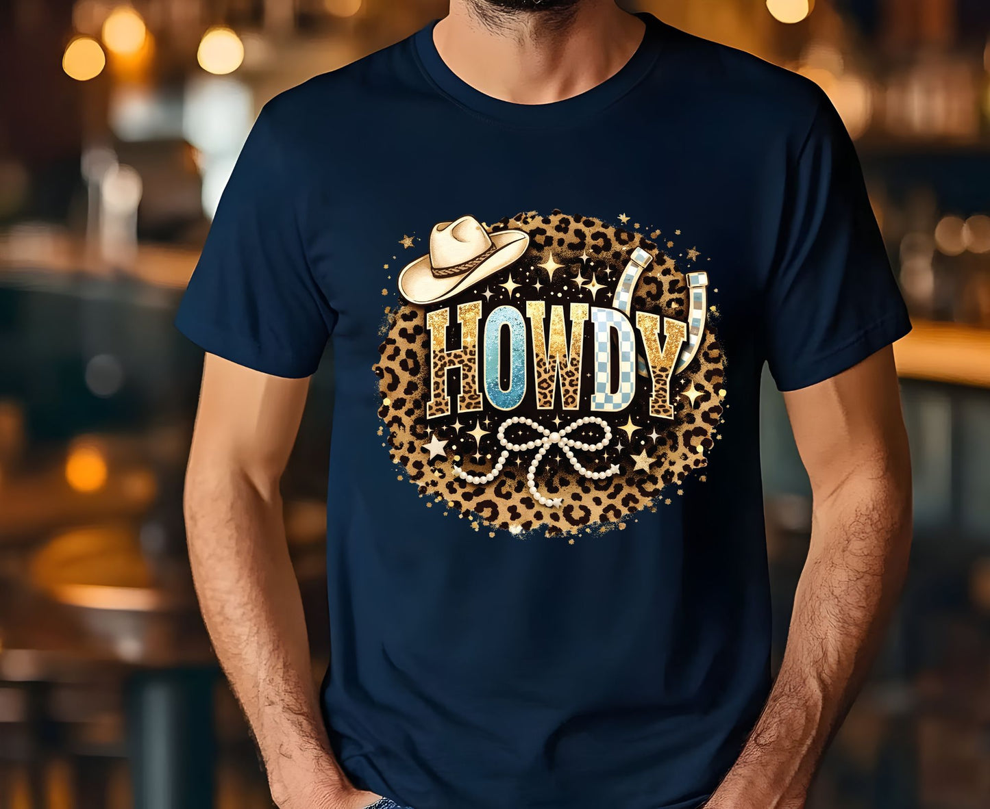 Howdy T Shirt Adult Youth Toddler Baby Leopard Cheetah Print Western Graphic Tee Cowboy Hat Pearl Bow Retro Rodeo Country Girl Aesthetic Gift