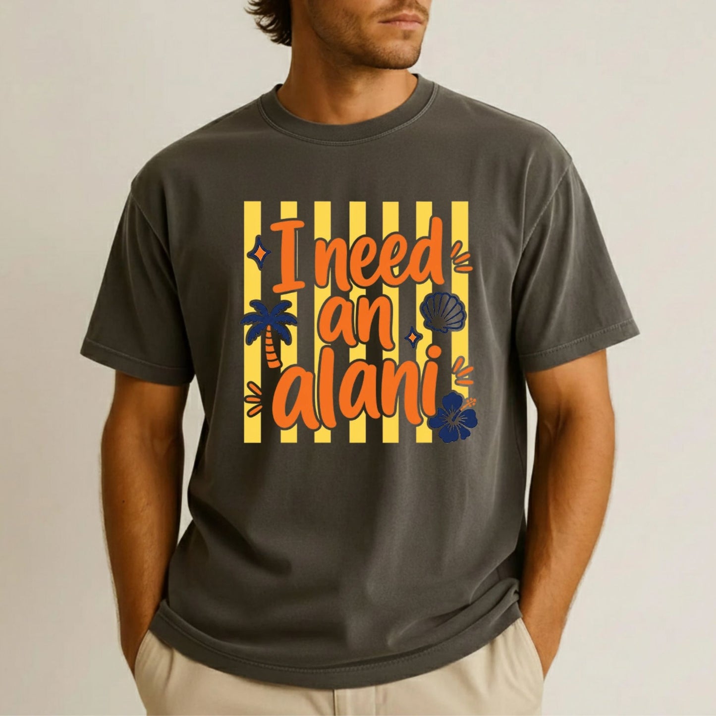 I Need An Alani Retro Summer Beach DTF Transfer Ready to Press Energy Drink UV DTF Sticker Tropical Hibiscus & Palm Tree Heat Transfer for Shirts