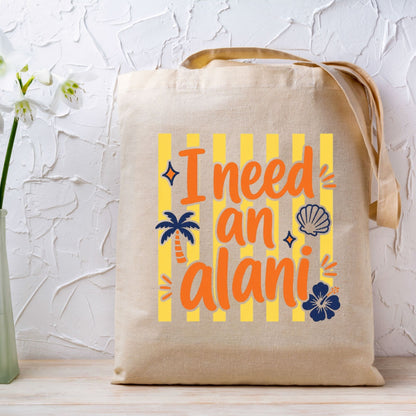 I Need An Alani Retro Summer Beach DTF Transfer Ready to Press Energy Drink UV DTF Sticker Tropical Hibiscus & Palm Tree Heat Transfer for Shirts