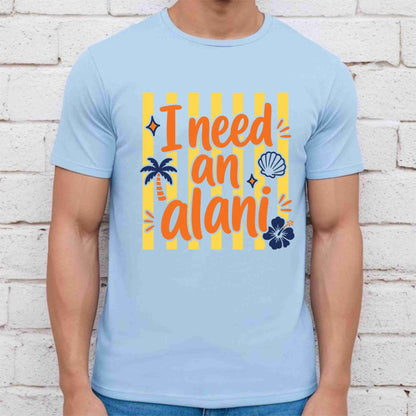 I Need An Alani Retro Summer Beach DTF Transfer Ready to Press Energy Drink UV DTF Sticker Tropical Hibiscus & Palm Tree Heat Transfer for Shirts