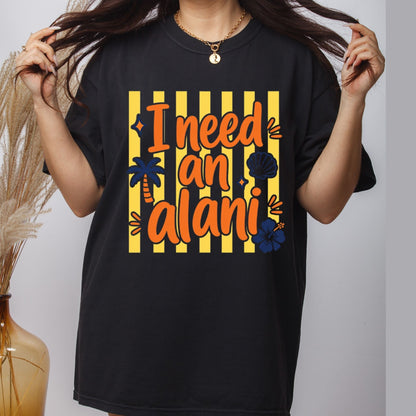 I Need An Alani Retro Summer Beach DTF Transfer Ready to Press Energy Drink UV DTF Sticker Tropical Hibiscus & Palm Tree Heat Transfer for Shirts