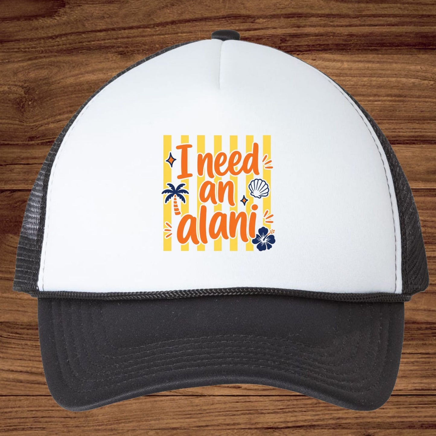 I Need An Alani Retro Summer Beach DTF Transfer Ready to Press Energy Drink UV DTF Sticker Tropical Hibiscus & Palm Tree Heat Transfer for Shirts