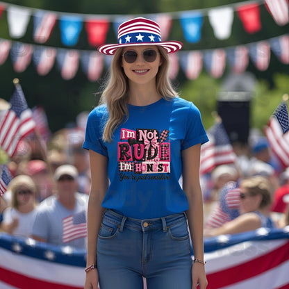 I’m Not Rude I’m Honest DTF Transfer Ready to Press Pink Gingham Bow Retro Sarcastic Heat Transfer For Shirts Funny Quote UV Sticker Prints