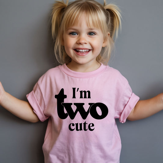 I’m Two Cute 2nd Birthday Shirt Second Birthday Toddler Tee Two Year Old Kids Birthday Outfit Childrens Birthday Gift Cute Birthday Apparel