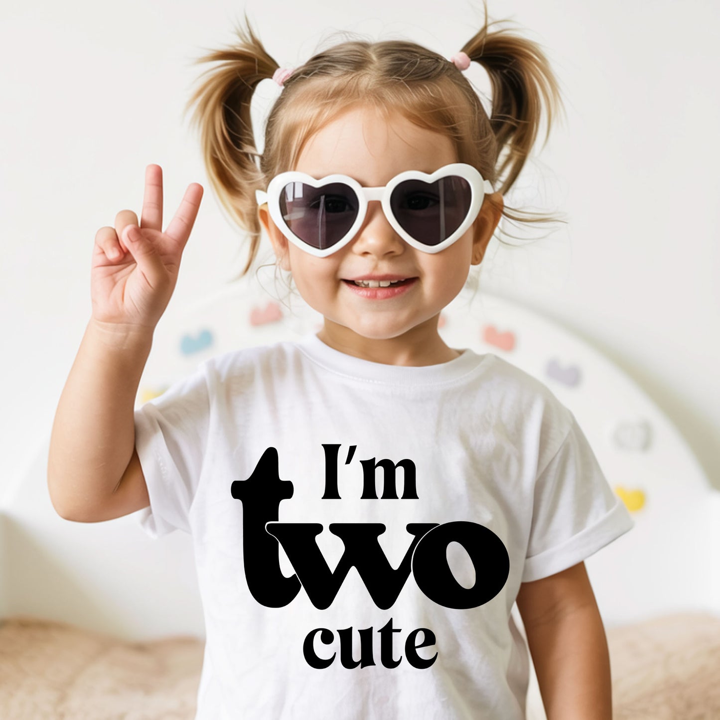I’m Two Cute 2nd Birthday Shirt Second Birthday Toddler Tee Two Year Old Kids Birthday Outfit Childrens Birthday Gift Cute Birthday Apparel