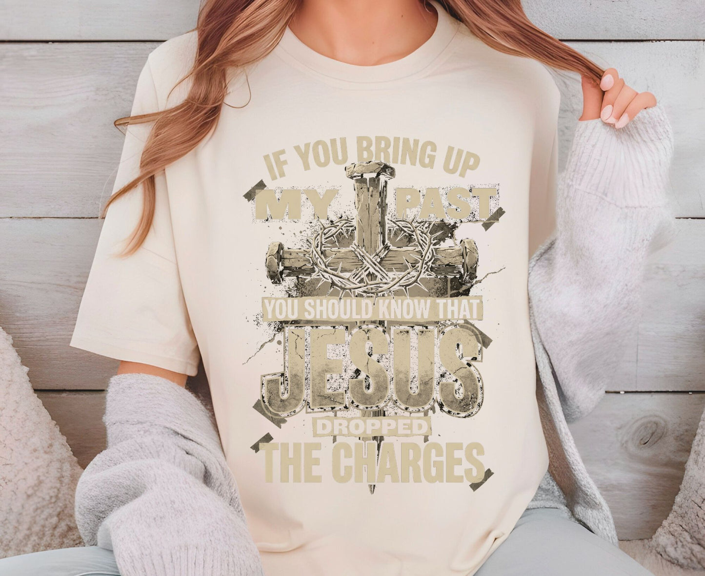 Jesus Dropped The Charges T Shirt Christian Tee Faith Cross Shirt Adult Youth Toddler Baby Religious Gift Forgiven Past Jesus Saves Shirt