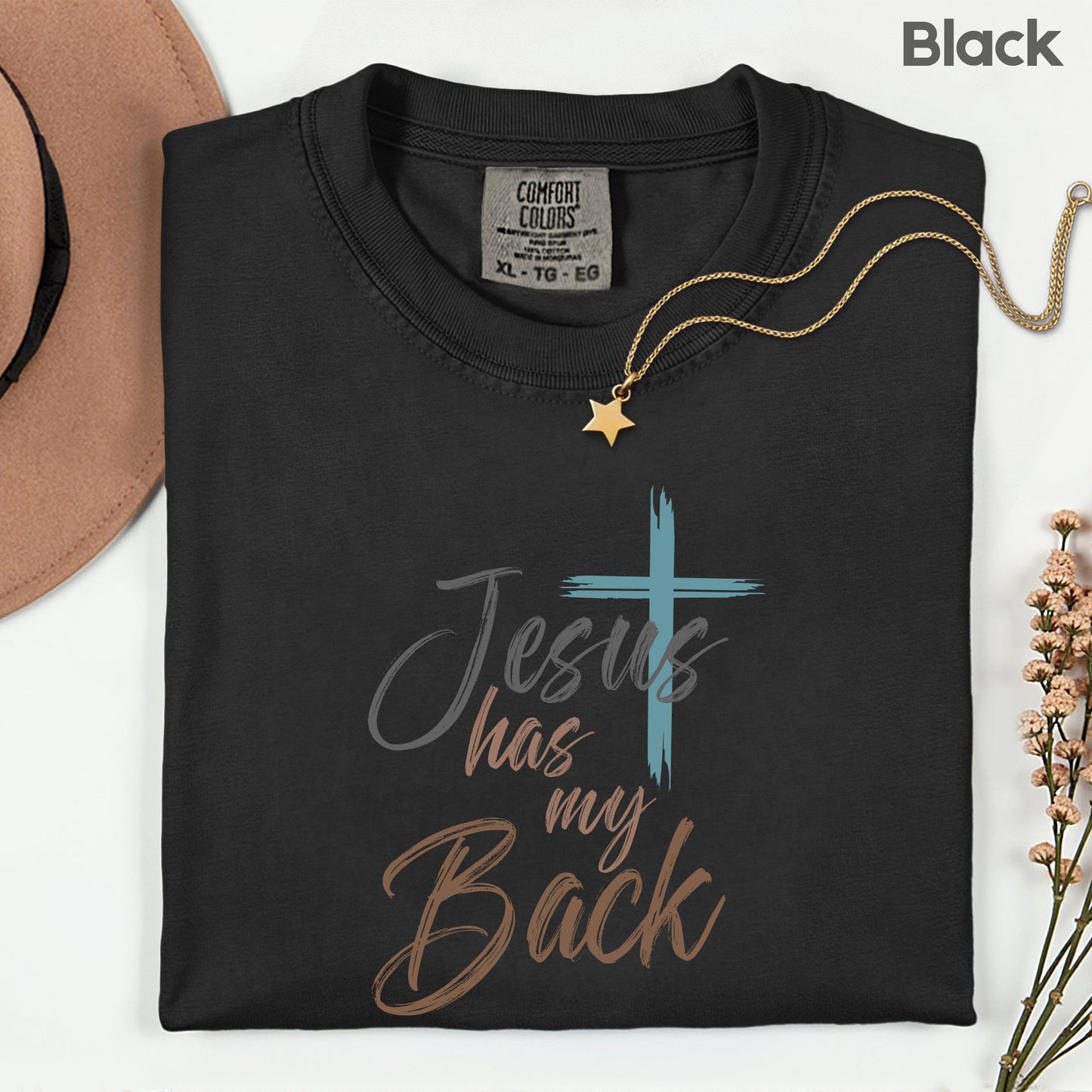 Jesus Has My Back Comfort Colors T Shirt