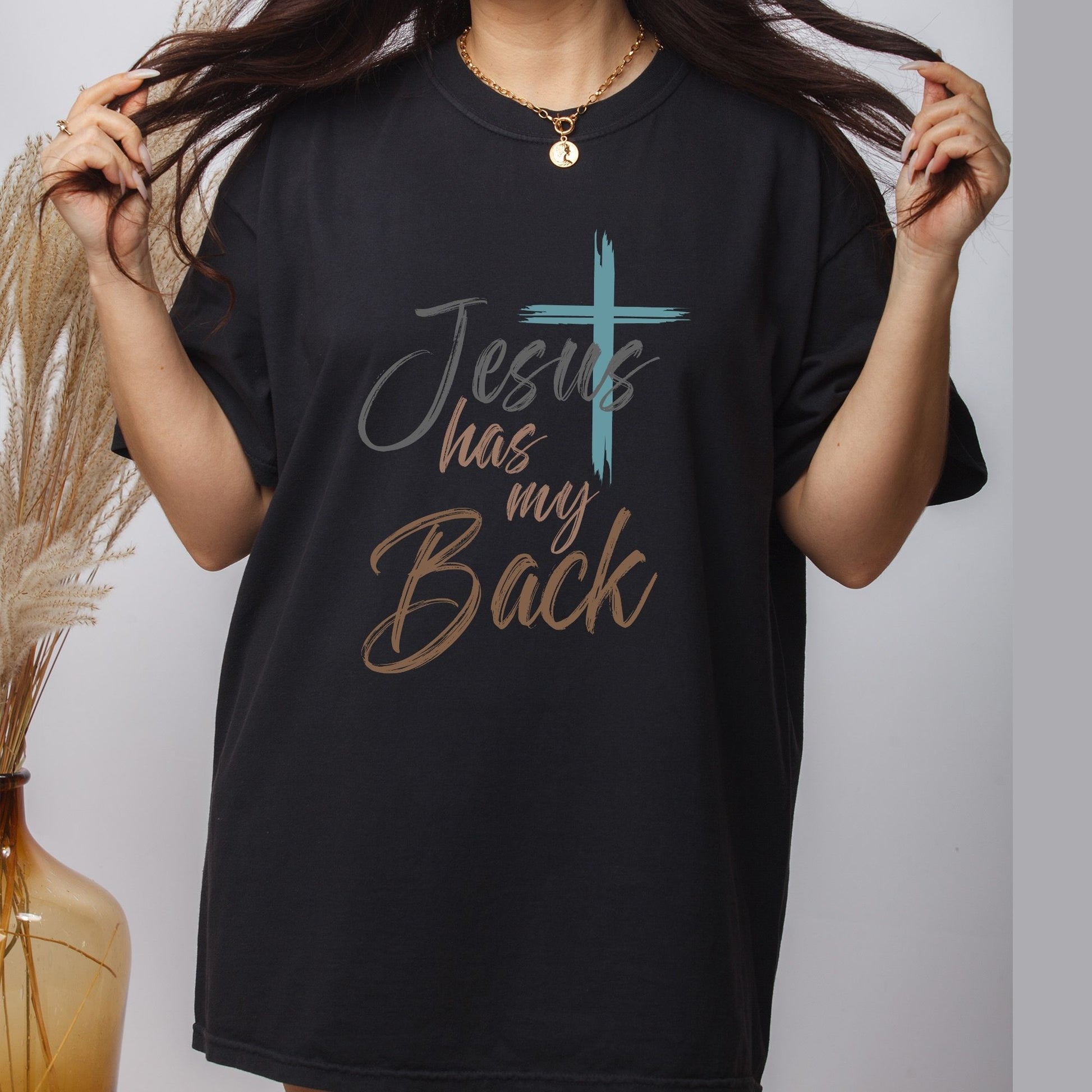 Jesus Has My Back DTF Transfer Ready to Press Woman of Faith Christian Heat Transfer for Shirts Bible Verse UV Sticker