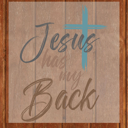 Jesus Has My Back DTF Transfer Ready to Press Woman of Faith Christian Heat Transfer for Shirts Bible Verse UV Sticker