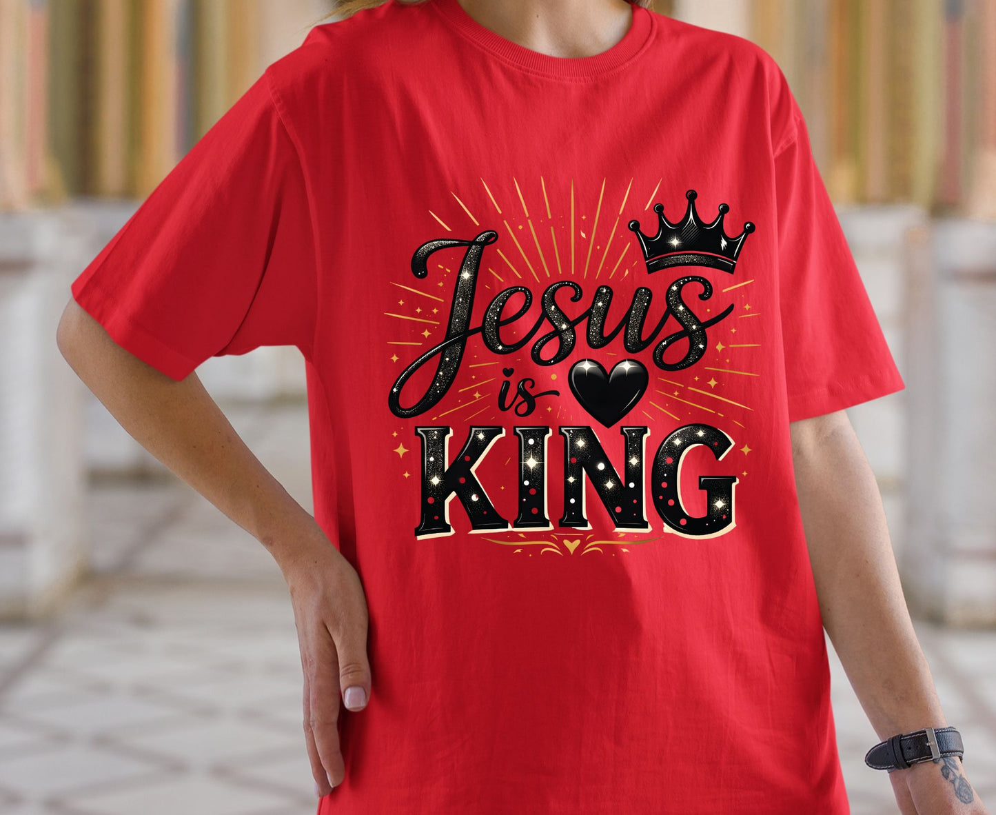 Jesus Is King T Shirt Christian Crown Tee Religious Faith Shirt King Of Kings Gift Sunday School Outfit Adult Youth Toddler Baby Apparel