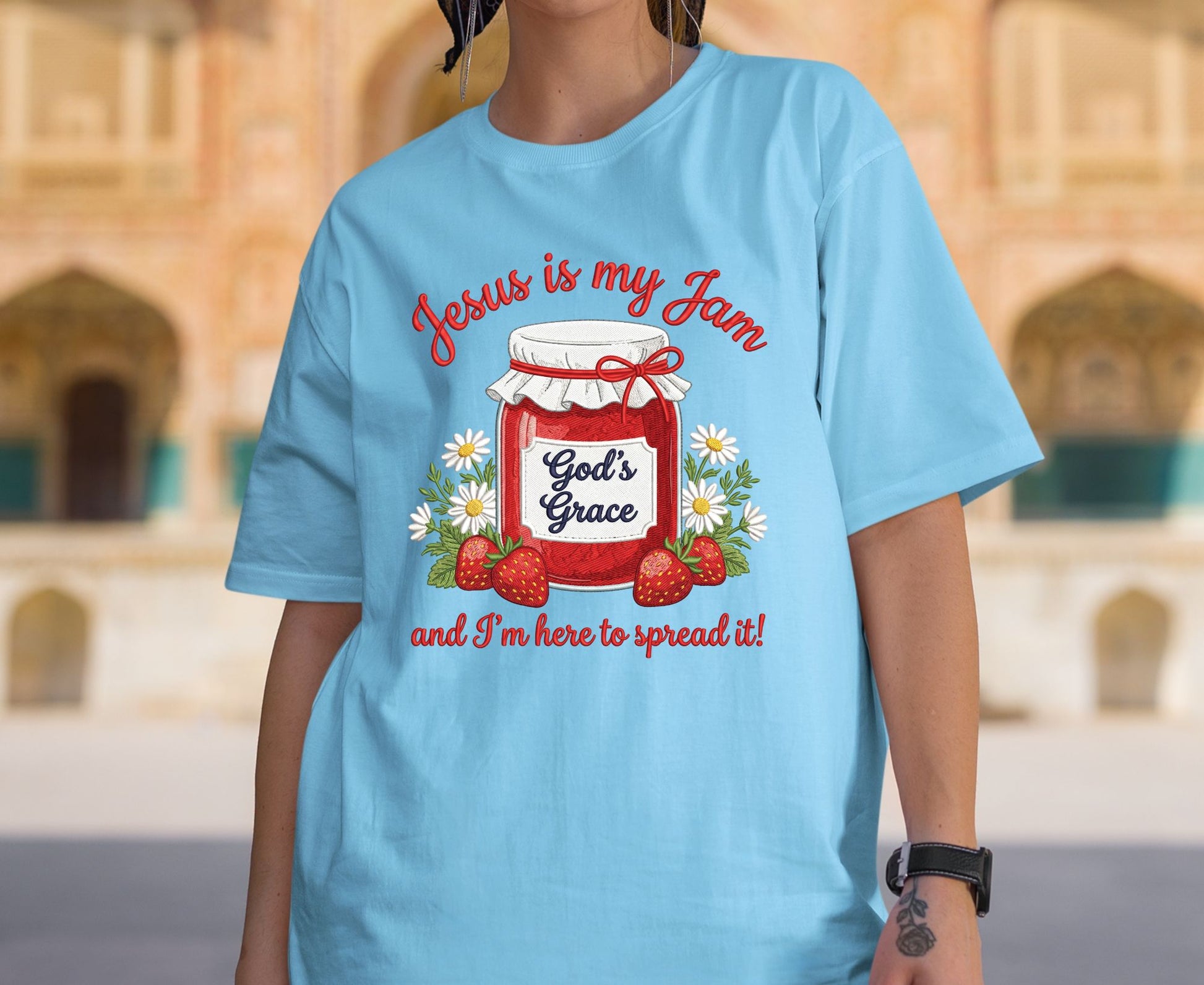 Jesus Is My Jam T Shirt Funny Christian Strawberry Tee Religious Faith Shirt God's Grace Gift Adult Youth Toddler Baby Church Outfit