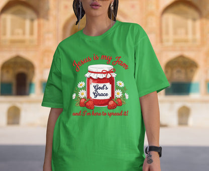 Jesus Is My Jam T Shirt Funny Christian Strawberry Tee Religious Faith Shirt God's Grace Gift Adult Youth Toddler Baby Church Outfit