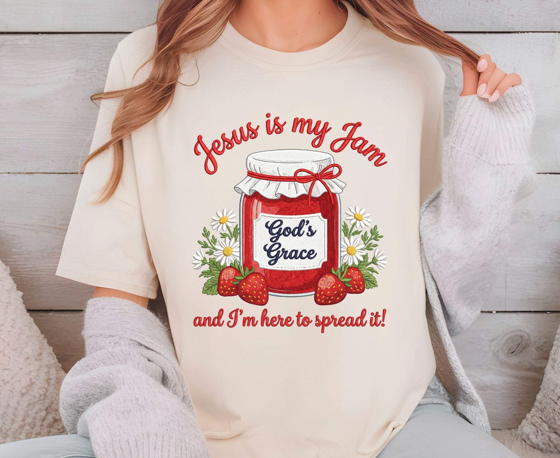 Jesus Is My Jam T Shirt Funny Christian Strawberry Tee Religious Faith Shirt God's Grace Gift Adult Youth Toddler Baby Church Outfit