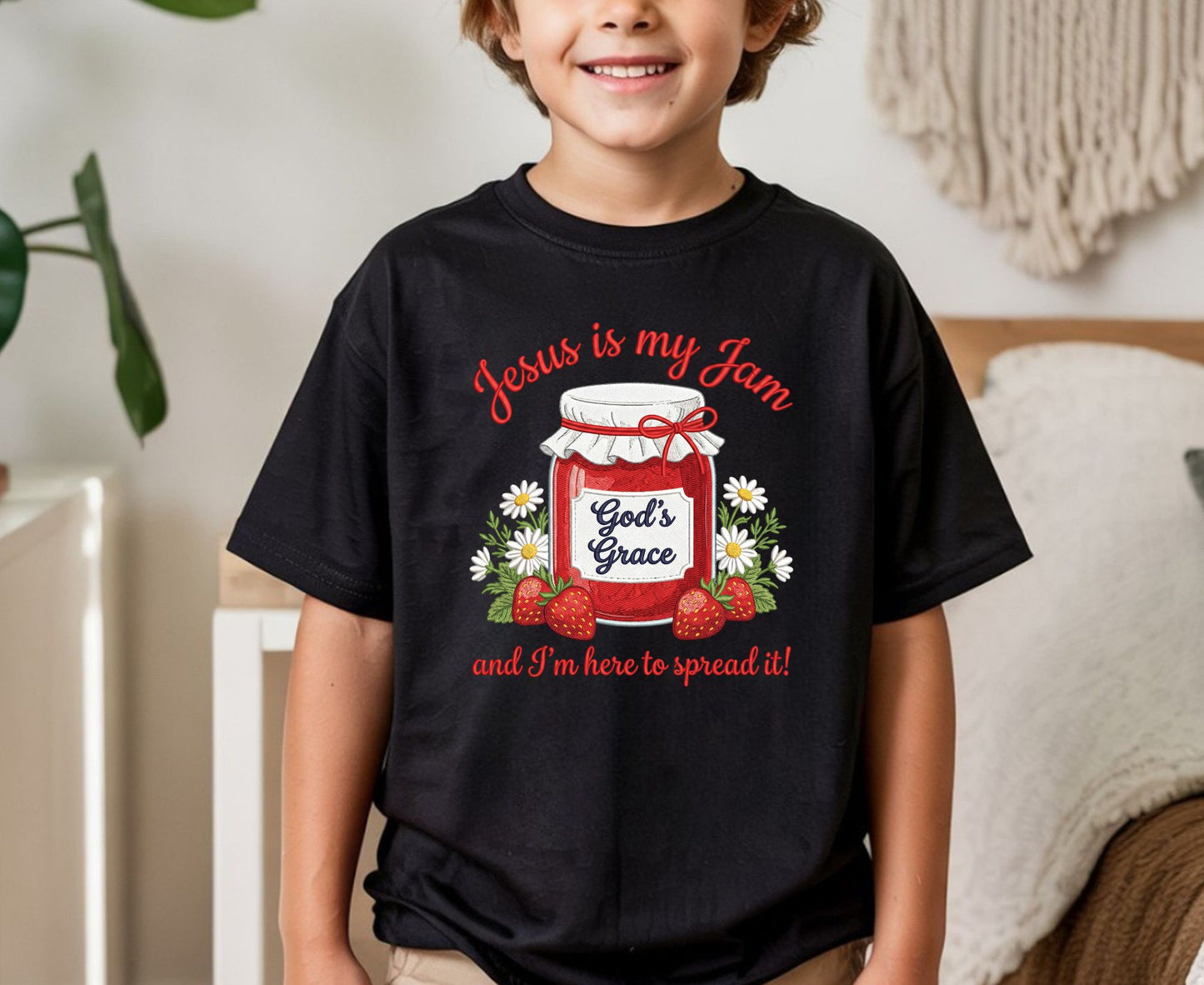 Jesus Is My Jam T Shirt Funny Christian Strawberry Tee Religious Faith Shirt God's Grace Gift Adult Youth Toddler Baby Church Outfit