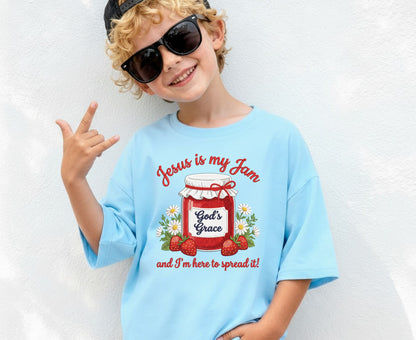Jesus Is My Jam T Shirt Funny Christian Strawberry Tee Religious Faith Shirt God's Grace Gift Adult Youth Toddler Baby Church Outfit