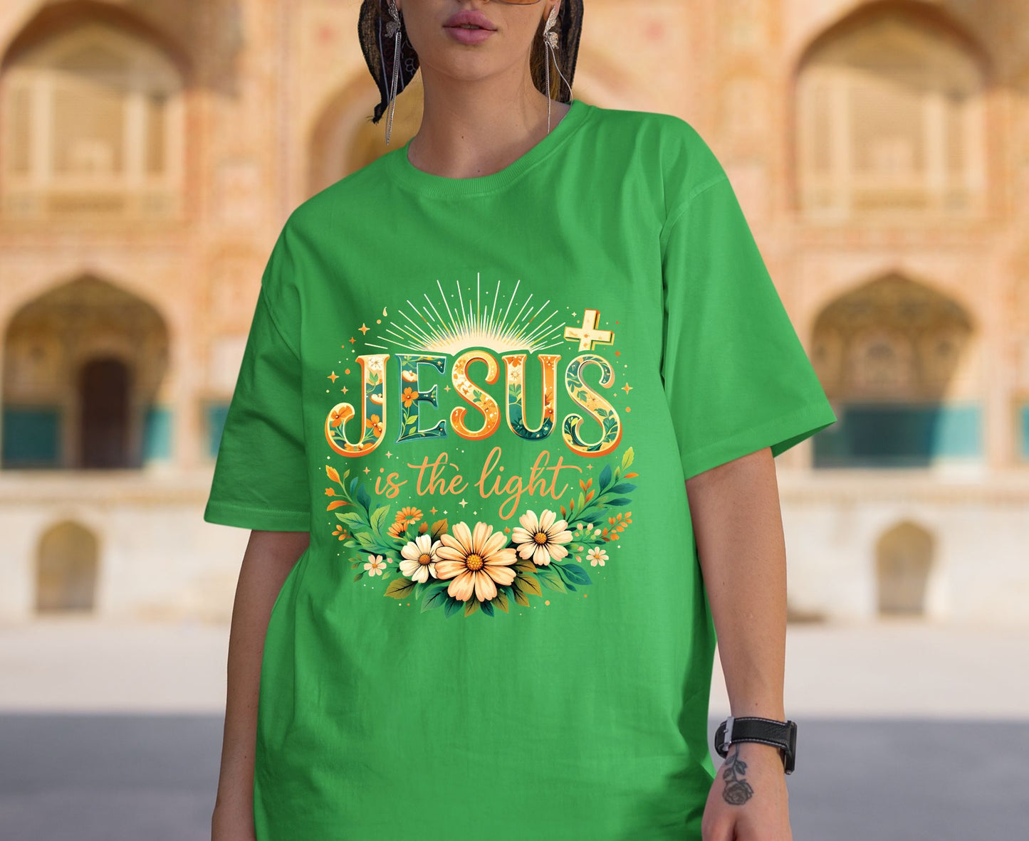 Jesus Is The Light T Shirt Christian Wildflower Tee Religious Floral Shirt Faith Gift For Her Adult Youth Toddler Baby Spiritual Church Outfit