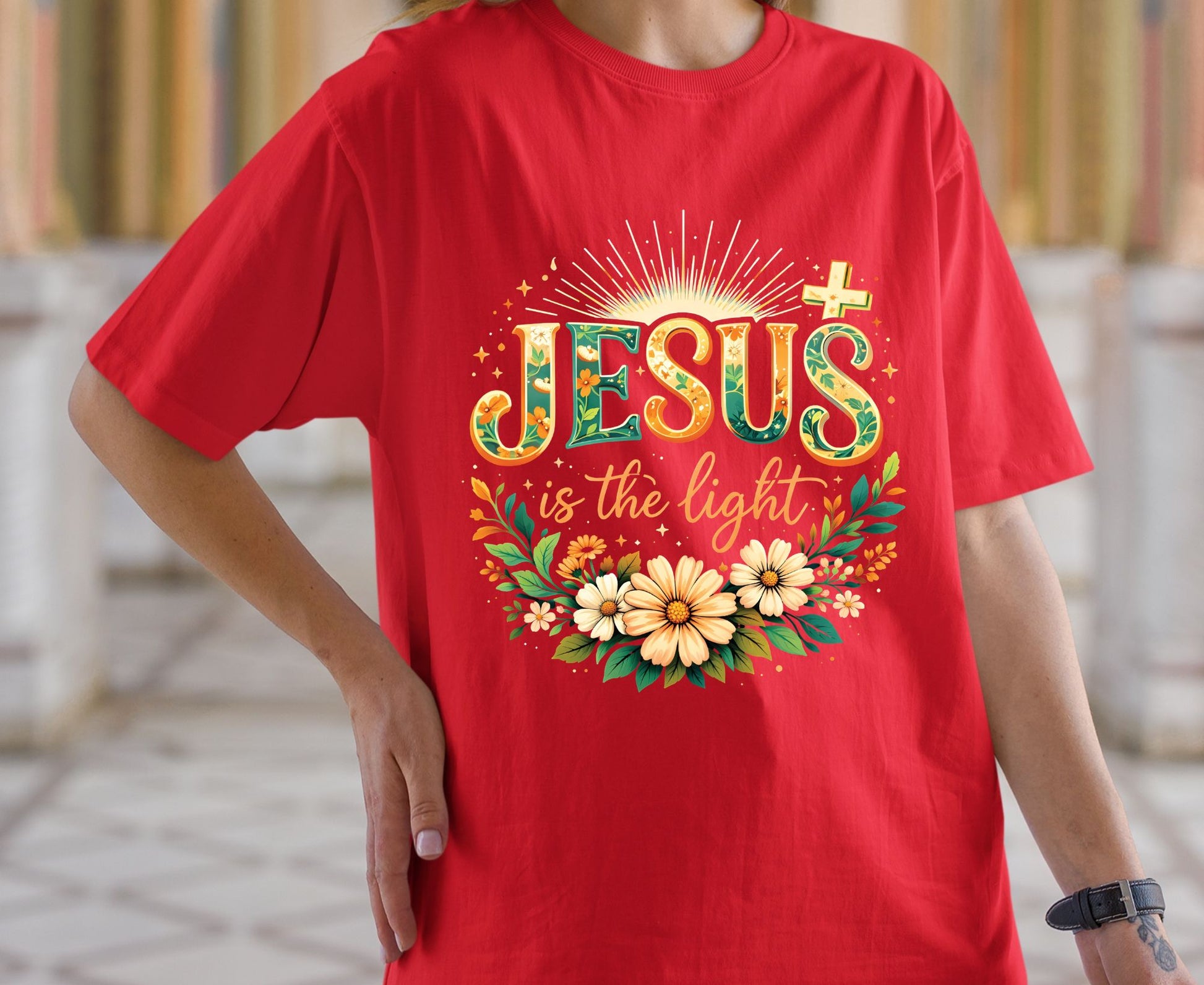 Jesus Is The Light T Shirt Christian Wildflower Tee Religious Floral Shirt Faith Gift For Her Adult Youth Toddler Baby Spiritual Church Outfit